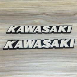 For modified Kawasaki Kawasaki retro car street car stereoscopic Aluminium fuel tank hard standard white lettering buoy Decal metal2740