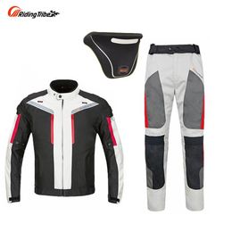 Riding Tribe Motorcycle Waterproof Jackets Suits Trousers Jacket for All Season Black Reflect Racing Winter clothing and Pants288R