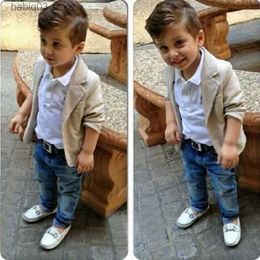 Clothing Sets Kids Tales Boys' Suit Set Spring and Autumn Fashion Fashionable Children's Small Suit Three Piece Set T230720