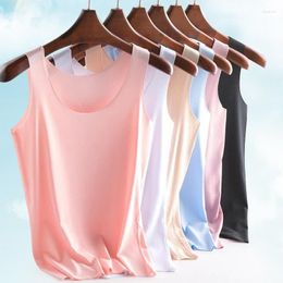 Women's Tanks Women Summer Seamless Tank Top Vest Ladies Casual O-neck Slim Sleeveless Thin Camisole Solid Colour Elastic Bottoming Shirt