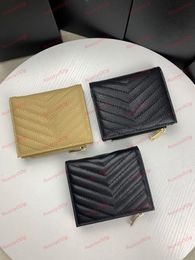 Short Portable Foldable Wallet Card Holder Designer Purse Zipper Pocket Multi Layer Cards Slot Luxury PU Leather Lingge Purses