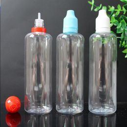 200Pcs Free Shipping Childproof Tamper Caps E Liquid 100ml Empty Bottles PET Plastic Dropper Bottles with Long Thin Tips Via DHL Rbctt