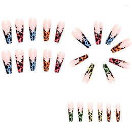 False Nails Wearable Nail Patches Art Chips Cow Print French Graffiti Detachable Press On DIY Manicure