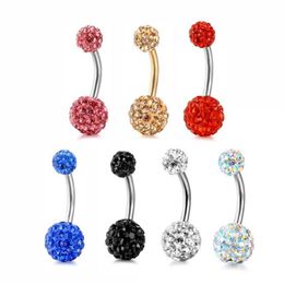 Bell Jewelry 14G Stainless Steel Navel Rings Screw Bar Cz Body Piercing Belly Button Ring Women Girls Helix Cartilage Ea303K
