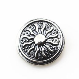 10pcs lot Antique silver sun snap button 18mm DIY ginger snap bracelet&bangles charms snaps jewelry280j