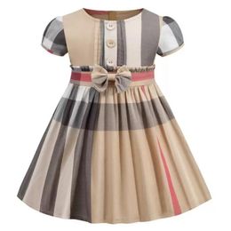 Designer Girl's Dresses Monogrammed Print Skve Skirt Luxury Baby Girls Clothing Princess Dresirt Kids Cute Plaid Dress3036