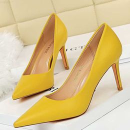 Sandals BIGTREE Shoes Pu Leather Woman Pumps Fashion Kitten Heels 7.5 Cm Occupation OL Office Shoes Women Heels 2021 Sexy Heeled Shoes L230720