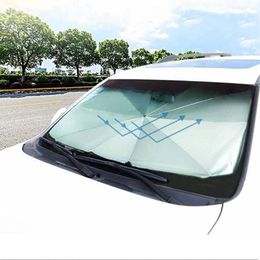 Car Sunshade Cover Heat Insulation Front Window Interior Protection 145CM Foldable Windshield Sun Shade Umbrella3083