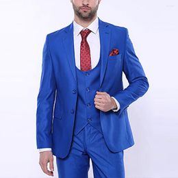 Men's Suits Fashion For Men Chic Notch Lapel Two Buttons Male Blazer Slim Fit Business Casual Groom Wedding Tuxedo 3 Piece Set 2023