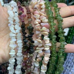 Loose Gemstones 3x8mm Natural Tourmaline Moonstone Pink Opal Apatite Stone Beads 15'' Chips DIY For Jewellery Making Necklace