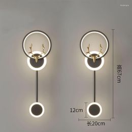 Wall Lamp Black/Gold LED Light Luxury Background Modern Simple Bedside Balcony Aisle Corridor For Home Decor