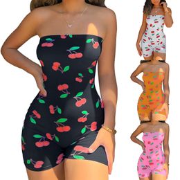 Women s Jumpsuits Romper Summer Short Close fitting Sexy Playsuit Boat Neck Sleeveless Off the shoulder Pink Black Orange White 230719