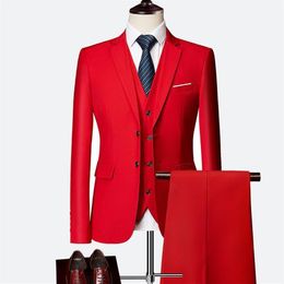 Suit Customization Green Slim Fit Tuxedo Men Formal Business Work Wear Suits 3Pcs Set Jacket Pants Vest1241Q