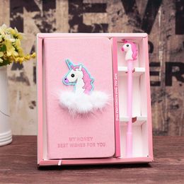 Pink Unicorn Flamingo Cactus Notebook Box Set Diary with Gel Pen Stationery School Supplies Gift for Girls Kids Students WJ0163028