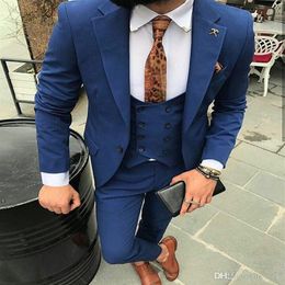 Navy Blue tuxedos groom wedding men suits mensweddingsuits tuxedo costumes de smoking pour hommes men Jacket Pants Tie Vest 101287D