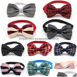 Dog Apparel Wholesale 100Pcs Pet Cat Bowties Collar Bows Puppy Ties Bow Tie Neckties Samll -Dog Grooming Supplies Drop Delivery Home Dh71Y