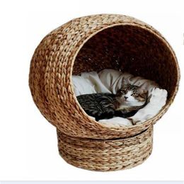 Cosy natural banana leaf cat cave pet product cat toy cat tree cat furniture whole2822