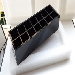 Luxury 14 Grids Lipstick Holder Women Cosmetic Case Acrylic and Velvet Mat Makeup Tools Storage Box With White Gift Box VIP Gift257P