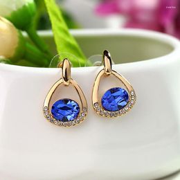 Stud Earrings ER-00465 Korean Jewellery Gold Plated Crystal Women Accessories 1 Dollar Items Valentine's Day Gift