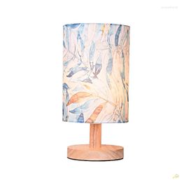Table Lamps Nordic Wood Fabric LED Lights Bedroom Bedside Decor Lampshade Living Room Home Decoration Luminaires