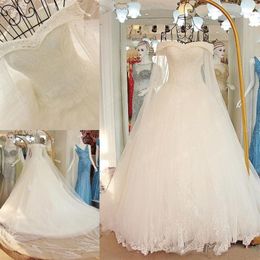 2018 Neue Designer-Bateau-Hochzeitskleider mit langen Ärmeln von höchster Qualität und Ballkleid, wunderschöne schulterfreie Brautkleider2523