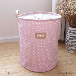 Storage Baskets Capacity Collapsible Laundry Basket Dots Toys Storage Bag Drawstring Closure Laundry Bag For Dirty Clothes Bucket R230720