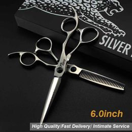 JAGUAR GM49 6 0 inch 9CR 62HRC Hardness hair scissors cutting thinning matte light silver with case315J