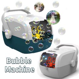 Novelty Games Bubble Machine Portable Electric Automatic Bubble Blower Two-Powered Design Outdoor Soap Bubble Maker for Kids Party Toys Gifts 230719