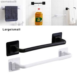 S/L Self Adhesive Towel Rod Wall Mounted Bathroom Towel Bar Shelf Rack Toilet Roll Paper Hanging Hanger Bathroom Kitchen Supply L230704