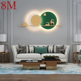 Wall Lamps 8M Contemporary Green Picture Lamp LED 3 Colours Creative Deer Landscape Sconce Lighting For Home Living Room Bedroom