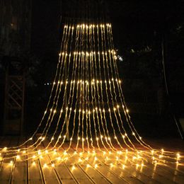 3MX3M 336LED 6MX3M 640 LED Christmas Wedding Party Background Holiday Running Water Waterfall Water Flow Curtain LED Light String 221S