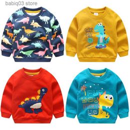 Hoodies Sweatshirts 2022 Autumn Winter 2 3 4 6 8 10 Years Children Long Sleeve Cartoon Animal Print School Baby Fleece Handsome Kids Boy Sweatshirt T230720