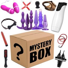 Adult Games Blind Box Lucky Mystery Gift Surprise sexy Toys Random Item Vibrator Penis Ring Masturbator Gag Bondage Gear226r