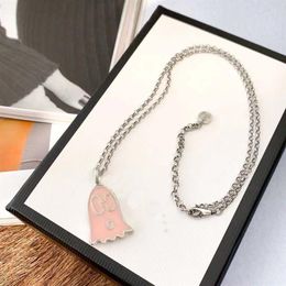 G Brand Ghost Necklace Double Pendant Epoxy Enamel Elf Clavicle Chain161W