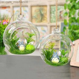 Vases 8 cm Creative Hanging Glass Vase Succulent Air Plant Display Multi - meat hanging bottle wedding decoration supplies Z230720