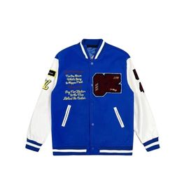 men baseball jacket designer jacket mens jacket thick cotton flocked leather splicing baseball uniform fashionable casual sports couple's same clothing