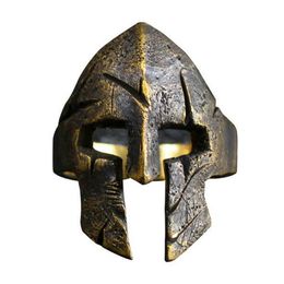 Personality Creative Spartan Mask Ring for Men Adjustable Open Ring Street Party Jewellery Accessories Gift