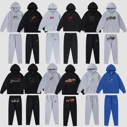 Tracksuit Men's Trapstar Track Suits Hoodie Europe American Basketball Football Rugby Two-piece with Women's Letter Decoration Thick Hoodies