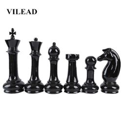 VILEAD Six-Piece Set Ceramic International Chess Figurines Creative European Craft Home Decoration Accessories Handmade Ornament T219S