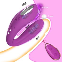 Wireless Remote Control Clitoris Vibrator G Spot Clitoris Stimulator Wearable Panties Dildo Vibrating for Adult Couples Q06023300