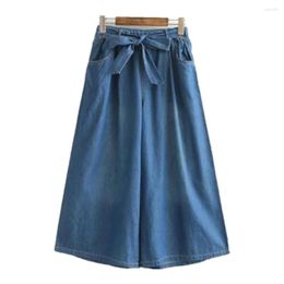 Women's Jeans 2023 High Waist Wide Leg Woman Simple Style Casual Cotton Denim Pants Skirts Ladies Loose Streetwear