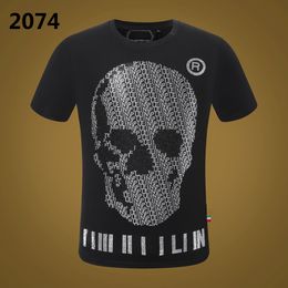 Phillip Plain Men designer PP Skull Diamond t shirt Short sleeve Dollar Brown bear Brand O-Neck high Quality Skulls TShirt tees P2208