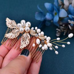 Hair Clips Floral Comb Tiaras Wedding Accessories For Women Rhinestone Leaves Hairpin Forks Charm Bridal Pearl Crowns Head Jewellery