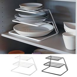 Top Cabinet Layered kitchen Dish Rack Iron Drain Rack 3-layer Plate Rack Dish Storage Shelf Kitchen Storage Accessories 04262 T200232P