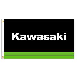 3x5FTS Japan Kawasaki Motorcycle Racing Flag For Car Garage Decoration Banner222n