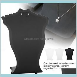 Packaging Jewelry Pendant Necklace Chain Holder Earring Bust Display Stand Showcase Rack Black White Transparent Drop Delivery 202260q