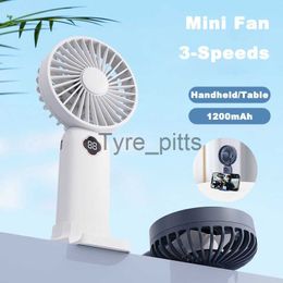 Portable Air Coolers Mini Handheld Fan Rechargeable Portable Air Cooler 3-Speed Wind Adjustable Silent Desktop Electric Fans with HD Digital Display x0729