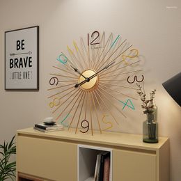 Wall Clocks Metal Gold Nordic Clock Modern Design Simple Luxury Silent Stickers Horloge Living Room Decoration Gift