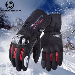 ROCK BIKER Motorcycle Gloves 100% Waterproof Touch Screen Winter Warm Motorbike Glove Carbon Hard Shell Protective Luvas Guantes2282