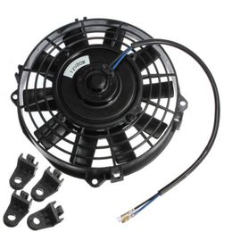 8 inch Electric Radiator Intercooler 12v Slim Cooling Fan Fitting Kit338h